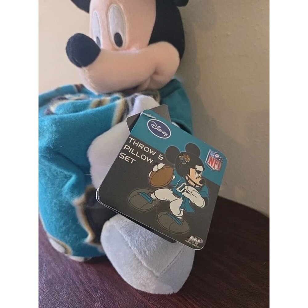 NFL Disney Mickey Mouse Jacksonville Jaguars Plush Blanket Set